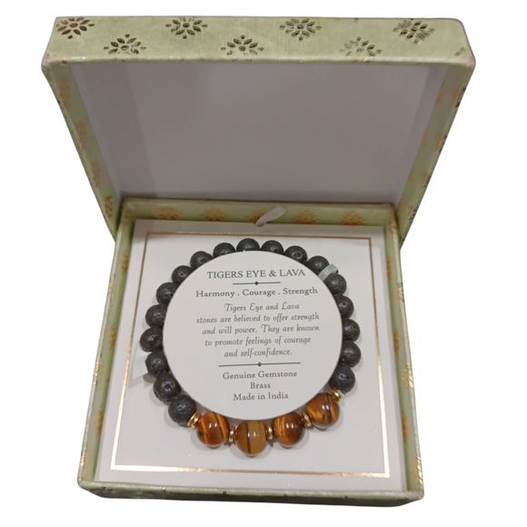 Shivam Jewelry - Shivam Tiger's Eye & Lava Stone Bracelet